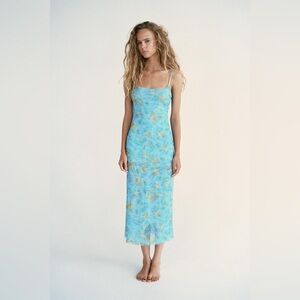 NWT Zara Blue Midi Dress
